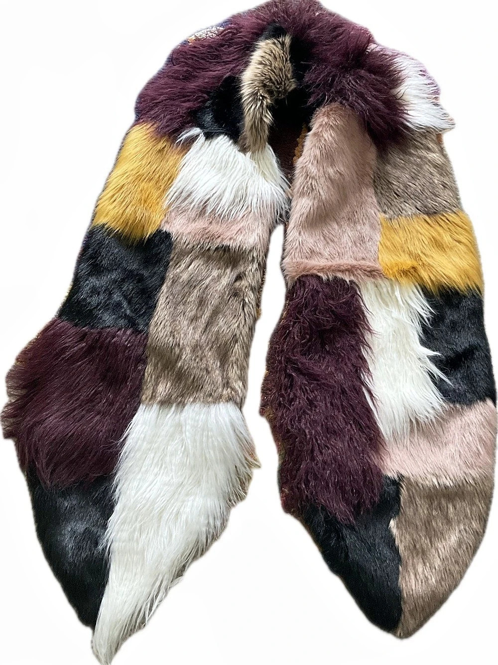 Multicolor Faux Fur Scarf Like New